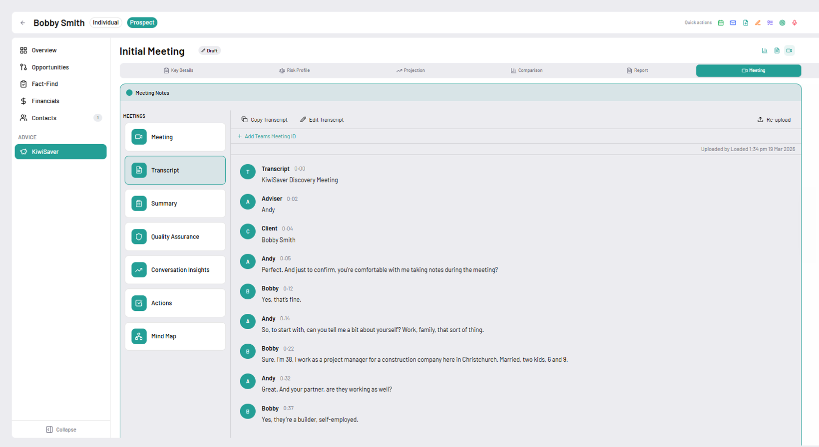 Efficiency through automation — meeting transcript in Adiso