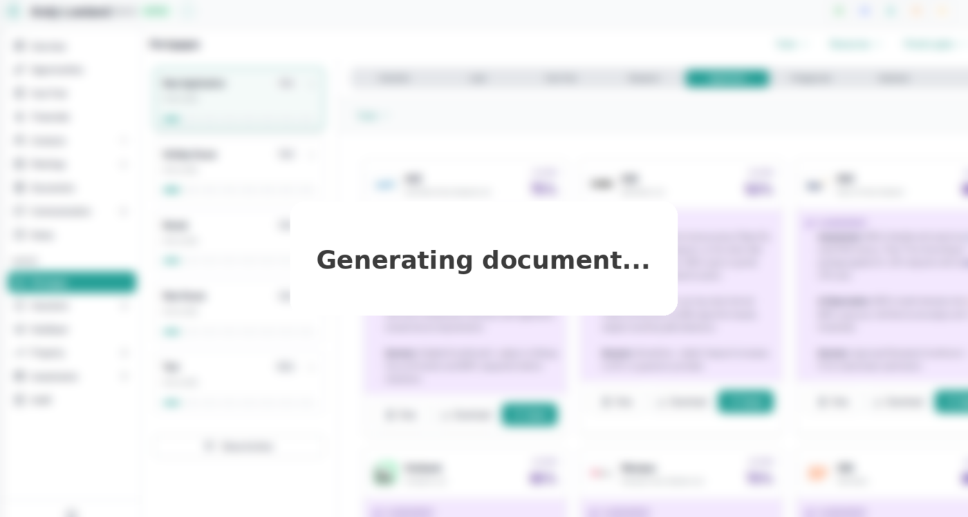 Mortgage document generation — generating application documents in Adiso
